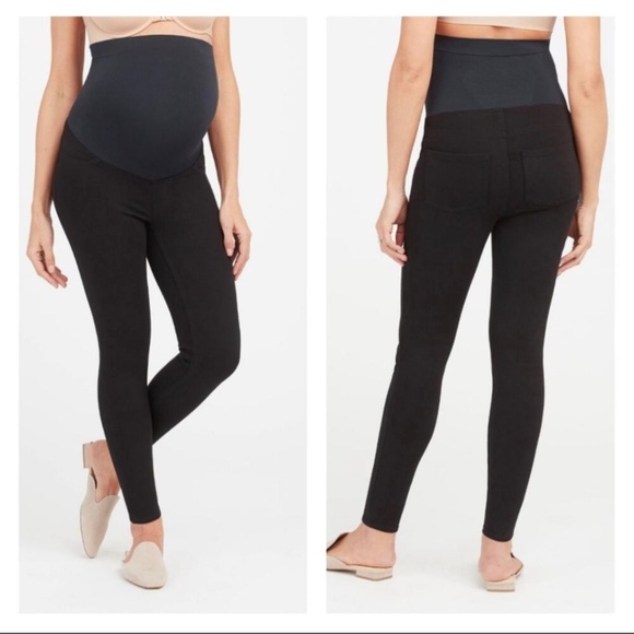 SPANX Mama Ankle Jean-ish Black Maternity Leggings Size Small - Picture 1 of 14